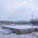 Betonnen fundering met sneeuw
