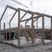 Houten skelet van de nieuwe brandweerkazerne