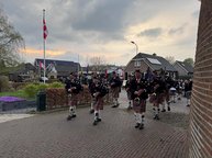 Parade met doedelzak en trommel