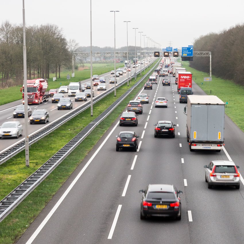 Foto van snelweg A1 bij Voorst