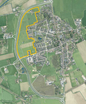 Plangebied Voorst West op luchtfoto van Voorst