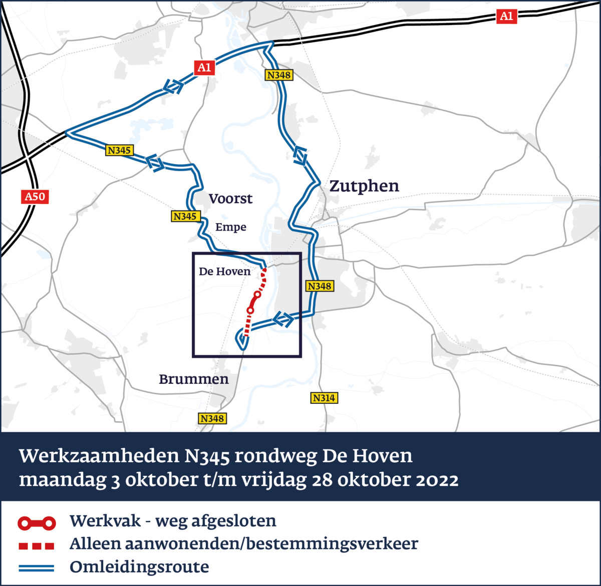 N345 –Werkzaamheden rondweg De Hoven/Zutphen | Gemeente Voorst