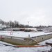 Betonnen fundering met sneeuw