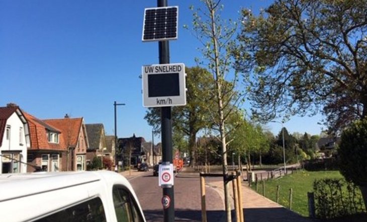 Matrixbord bij de vernieuwde Rijksstraatweg