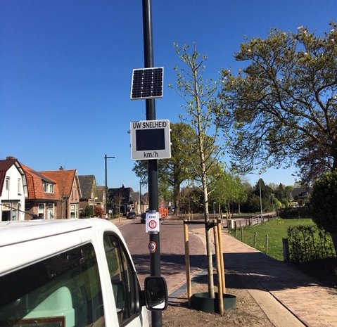 Matrixbord bij de vernieuwde Rijksstraatweg