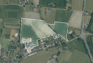 Luchtfoto van het plangebied