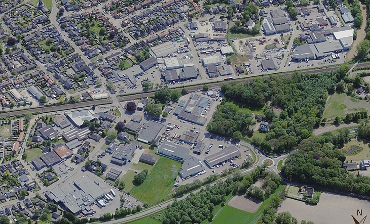 Luchtfoto bedrijventerreinen Nijverheid en 't Belt