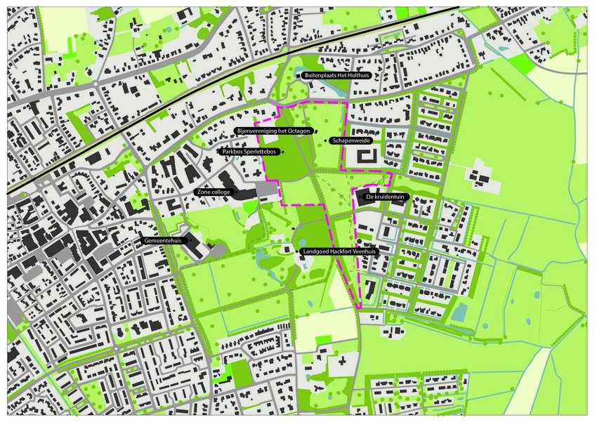 Inrichting schapenweide en omgeving