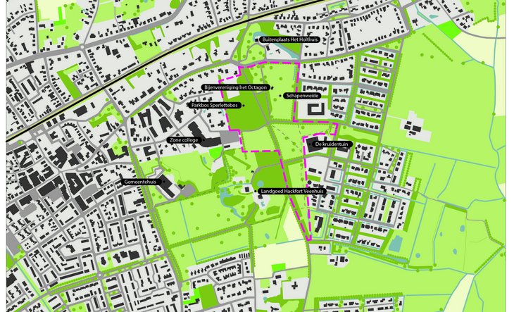 Inrichting schapenweide en omgeving