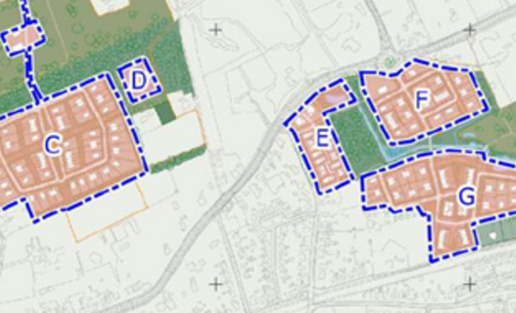 Kaart aangewezen gebieden in Twello noord