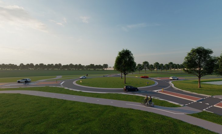 Werkzaamheden aansluiting rotonde