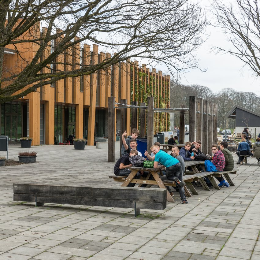 Jongeren op schoolplein