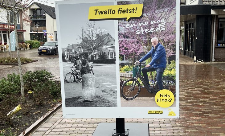 Bord met fietser en tekst "Twello fietst"
