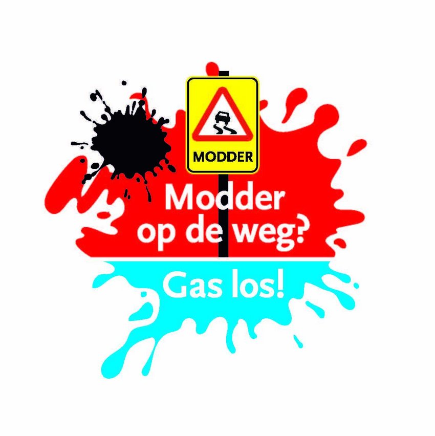 Modder op de weg