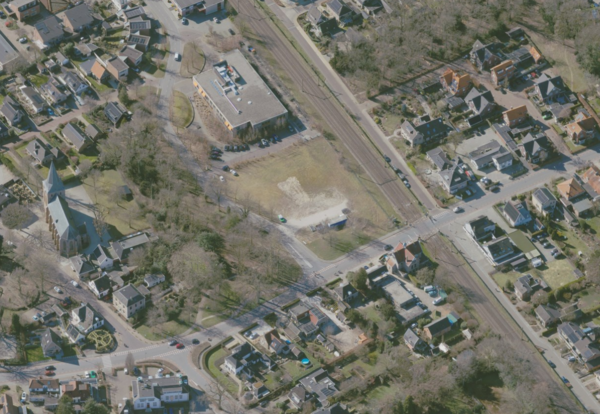 Bovenaanzicht locatie Sportgebouw De Veiling