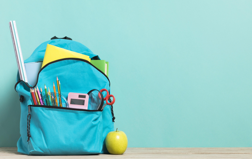 Schooltas met spullen